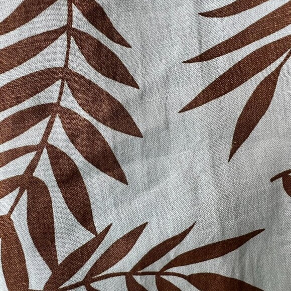 Ralsey Pants Womens Size 14P Teal & Brown Foliage 100% Linen Wide Leg Cropped - Picture 6 of 16